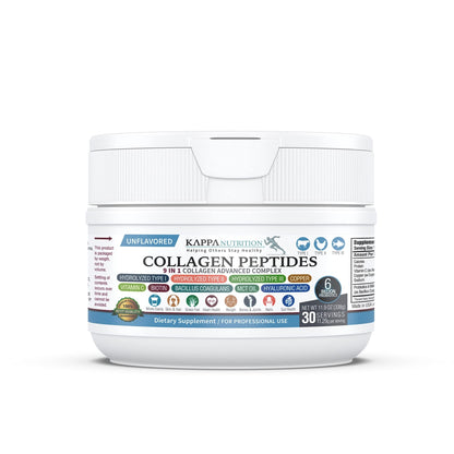 KAPPA NUTRITION Collagen Type I, II, III, 6 Billion Probiotic Acid Resistance, Hyaluronic Acid, Vitamin C, Biotin, Copper and MCT Oil, Beautiful Hair, Nails, & Skin, Collagen Peptides 9 in 1 (11.9oz) - dailyvitalstore