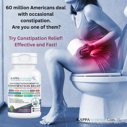 KAPPA NUTRITION Constipation Relief Supplement – Gentle Colon Cleanse for Regularity & Gut Health – Non-Habit Forming Formula with Fiber, Herbs & Probiotics – Non-GMO, 60 Capsules - dailyvitalstore
