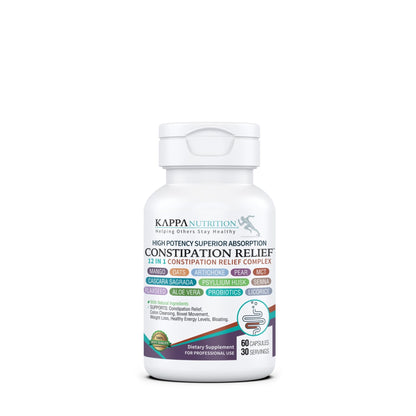 KAPPA NUTRITION Constipation Relief Supplement – Gentle Colon Cleanse for Regularity & Gut Health – Non-Habit Forming Formula with Fiber, Herbs & Probiotics – Non-GMO, 60 Capsules - dailyvitalstore