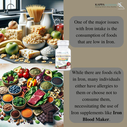 KAPPA NUTRITION Iron 26mg, Vitamin C & Orange 150mg, Folate 667mcg DFE, Vitamin B12, Beetroot, Brewers Yeast, Broccoli & MCT Oil 9 in 1 Advanced Complex (90 Capsules) - dailyvitalstore
