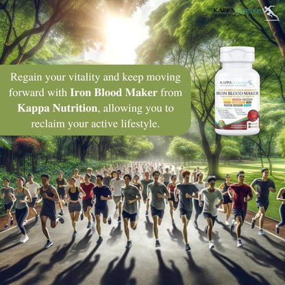 KAPPA NUTRITION Iron 26mg, Vitamin C & Orange 150mg, Folate 667mcg DFE, Vitamin B12, Beetroot, Brewers Yeast, Broccoli & MCT Oil 9 in 1 Advanced Complex (90 Capsules) - dailyvitalstore