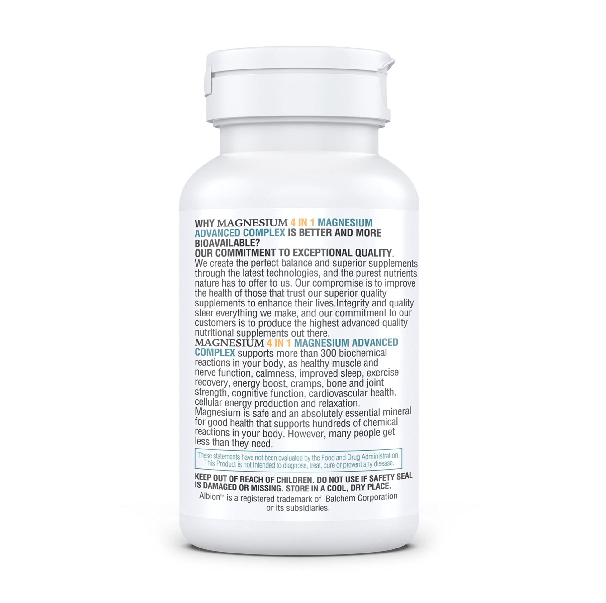 Kappa Nutrition Magnesium 4-in-1, 280mg Elemental Magnesium (Bisglycinate, Malate) + Zinc & Vitamin D3, Brain, Sleep, Energy, Muscle, Immune Support, 120 Vegan Capsules. - dailyvitalstore