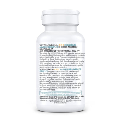 Kappa Nutrition Magnesium 4-in-1, 280mg Elemental Magnesium (Bisglycinate, Malate) + Zinc & Vitamin D3, Brain, Sleep, Energy, Muscle, Immune Support, 120 Vegan Capsules. - dailyvitalstore