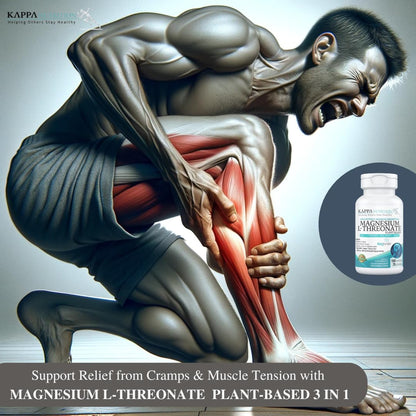 Kappa Nutrition Powered by Magbrain™ Magnesium L-Threonate Plant-Based, 150 Vegan Capsules, 420mg Elemental Magnesium (3 Capsules) from 2,253mg, Brain, Sleep & Muscle Support. - dailyvitalstore