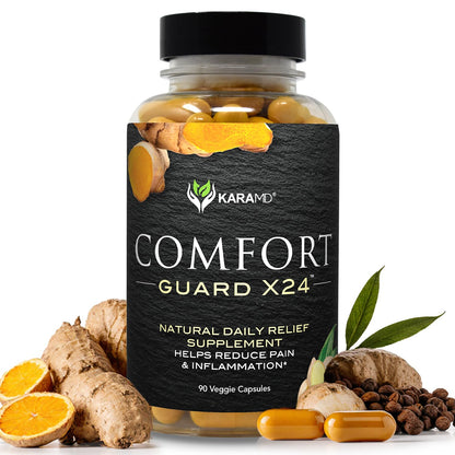 KaraMD Comfort Guard X24 | Joint & Movement Support Supplement | Turmeric Curcumin, Boswellia & Ginger | Ease Muscle Discomfort & Joint Stiffness | Non-GMO, Gluten Free & Vegan Friendly (30 Servings) - dailyvitalstore