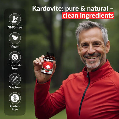 Kardovite Herbal Circulation Support Capsules 180s | Supports Circulatory Wellness with Hawthorn, Garlic, Ginkgo, Cayenne, Milk Thistle, Bilberry & Valerian | Supports Vitality & Daily Wellness - dailyvitalstore