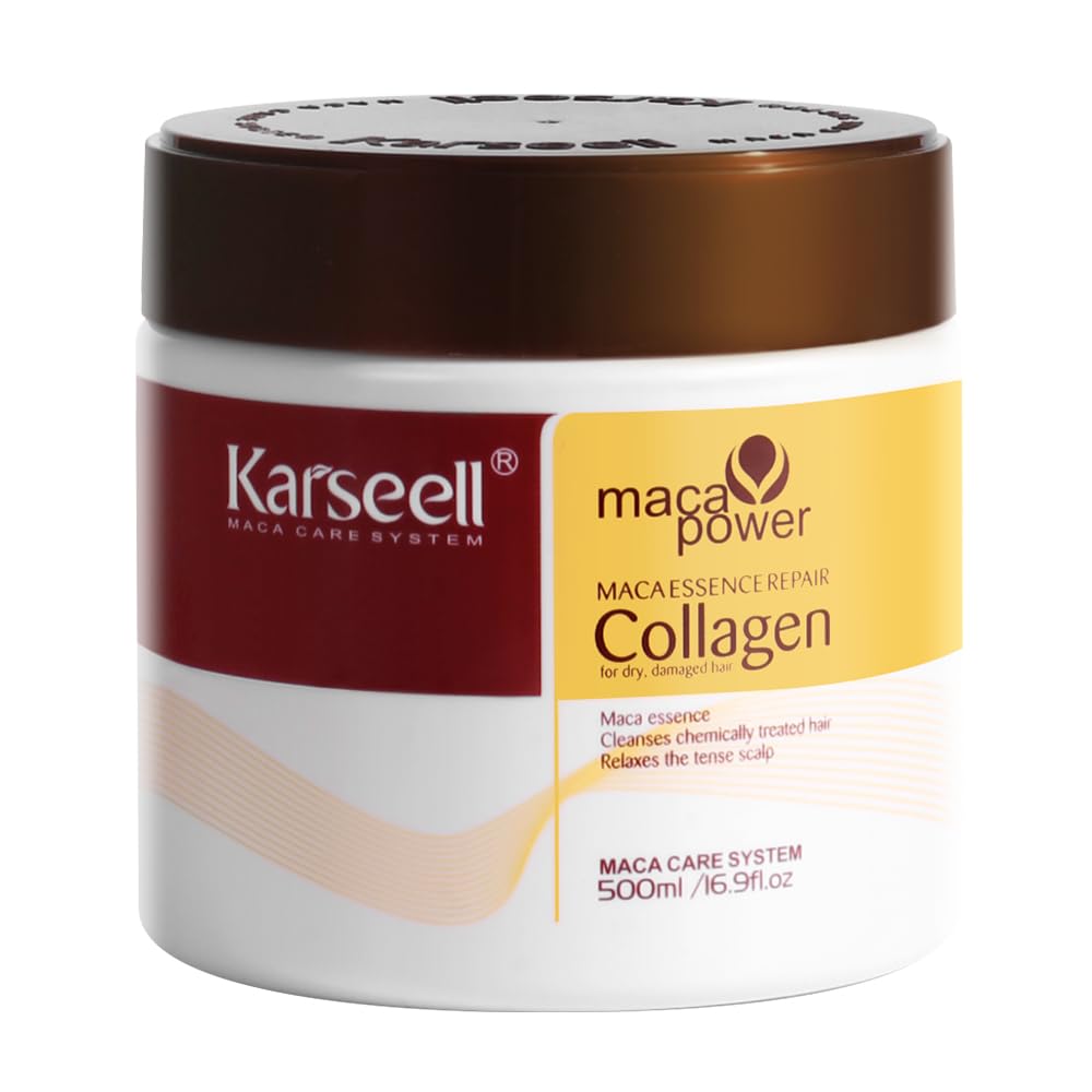 Karseell Collagen Hair Treatment Deep Repair Conditioning Argan Oil Collagen Hair Mask Essence for Dry Damaged Hair All Hair Types 16.90 oz 500ml - dailyvitalstore