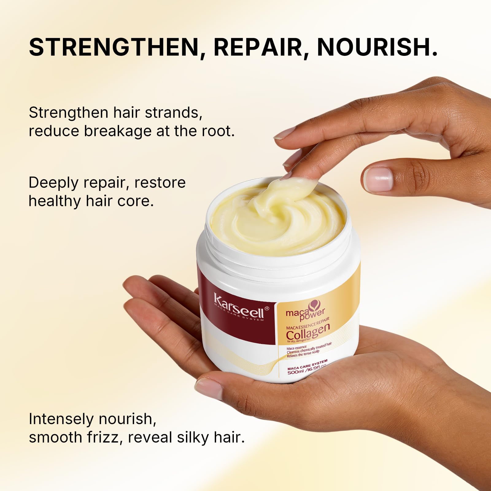 Karseell Collagen Hair Treatment Deep Repair Conditioning Argan Oil Collagen Hair Mask Essence for Dry Damaged Hair All Hair Types 16.90 oz 500ml - dailyvitalstore