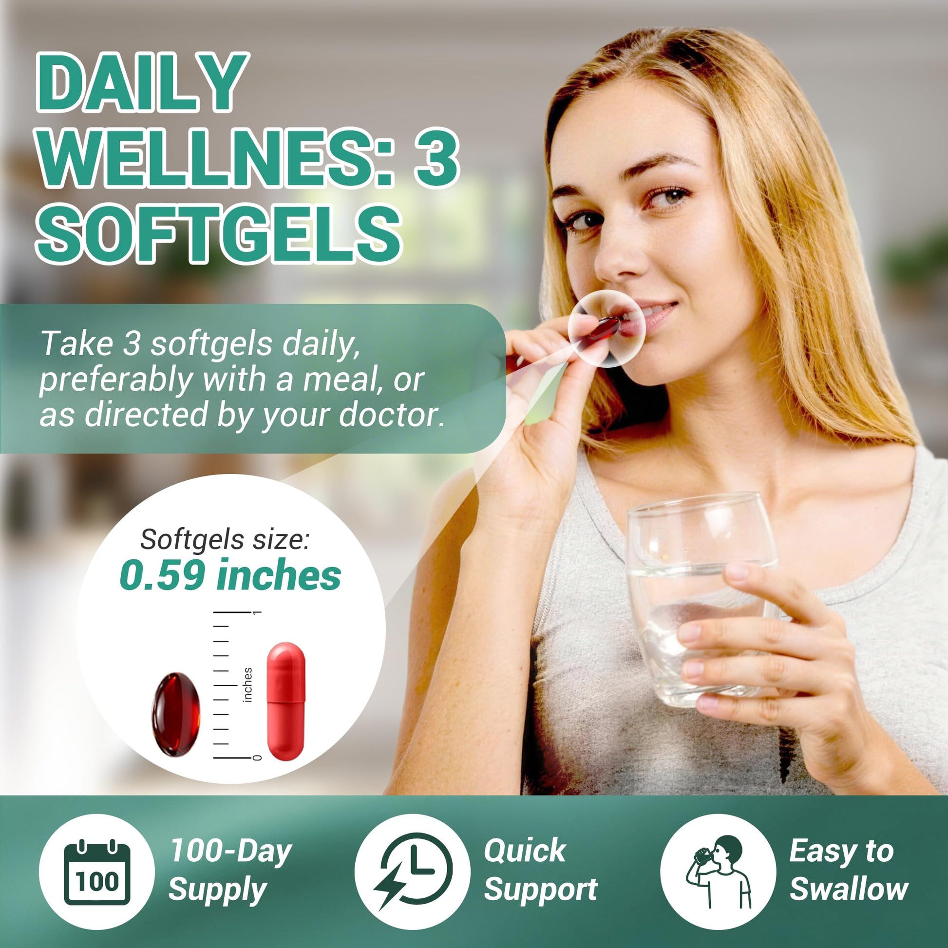 Kaseano Lymphatic Drainage Supplement 300 Softgels 21-in-1 Herbal Blend with Echinacea, Dandelion, Burdock Root Lymph System Support Fluid Balance & Immune System for Women & Men - dailyvitalstore