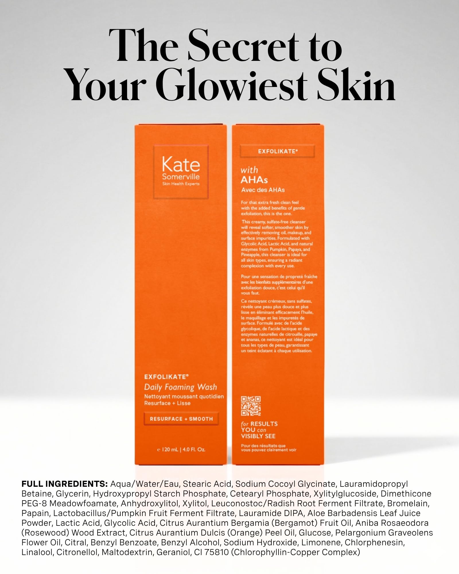 Kate Somerville ExfoliKate Cleanser – Daily Exfoliating Foaming Face Wash, Clinically Formulated Glycolic Acid and Lactic Acid Gentle - dailyvitalstore