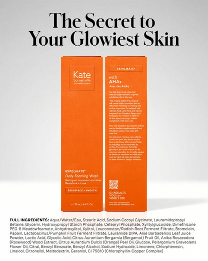 Kate Somerville ExfoliKate Cleanser – Daily Exfoliating Foaming Face Wash, Clinically Formulated Glycolic Acid and Lactic Acid Gentle - dailyvitalstore