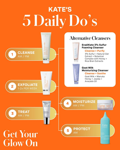 Kate Somerville ExfoliKate Cleanser – Daily Exfoliating Foaming Face Wash, Clinically Formulated Glycolic Acid and Lactic Acid Gentle - dailyvitalstore