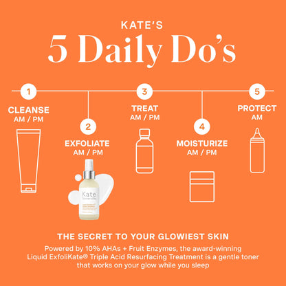 Kate Somerville Liquid ExfoliKate – Triple Acid Resurfacing Treatment, Clinically Formulated AHA Overnight Facial Exfoliator, - dailyvitalstore