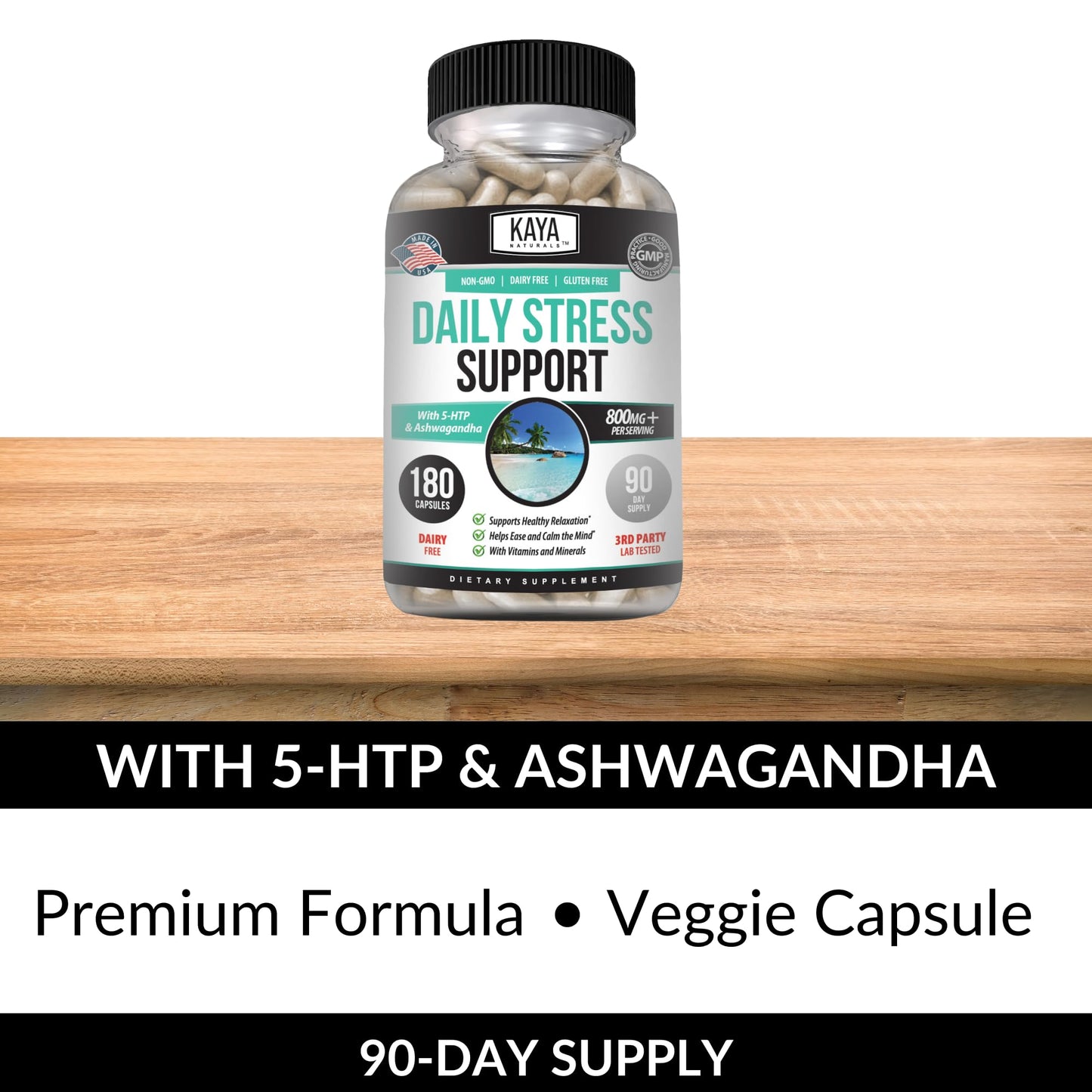 Kaya Naturals - Natural Herbal Support Vitamin Supplement are Designed to Help You find Balance and Relaxation in Your Daily Routine - Vitamin Supplement - 180 Capsules - dailyvitalstore