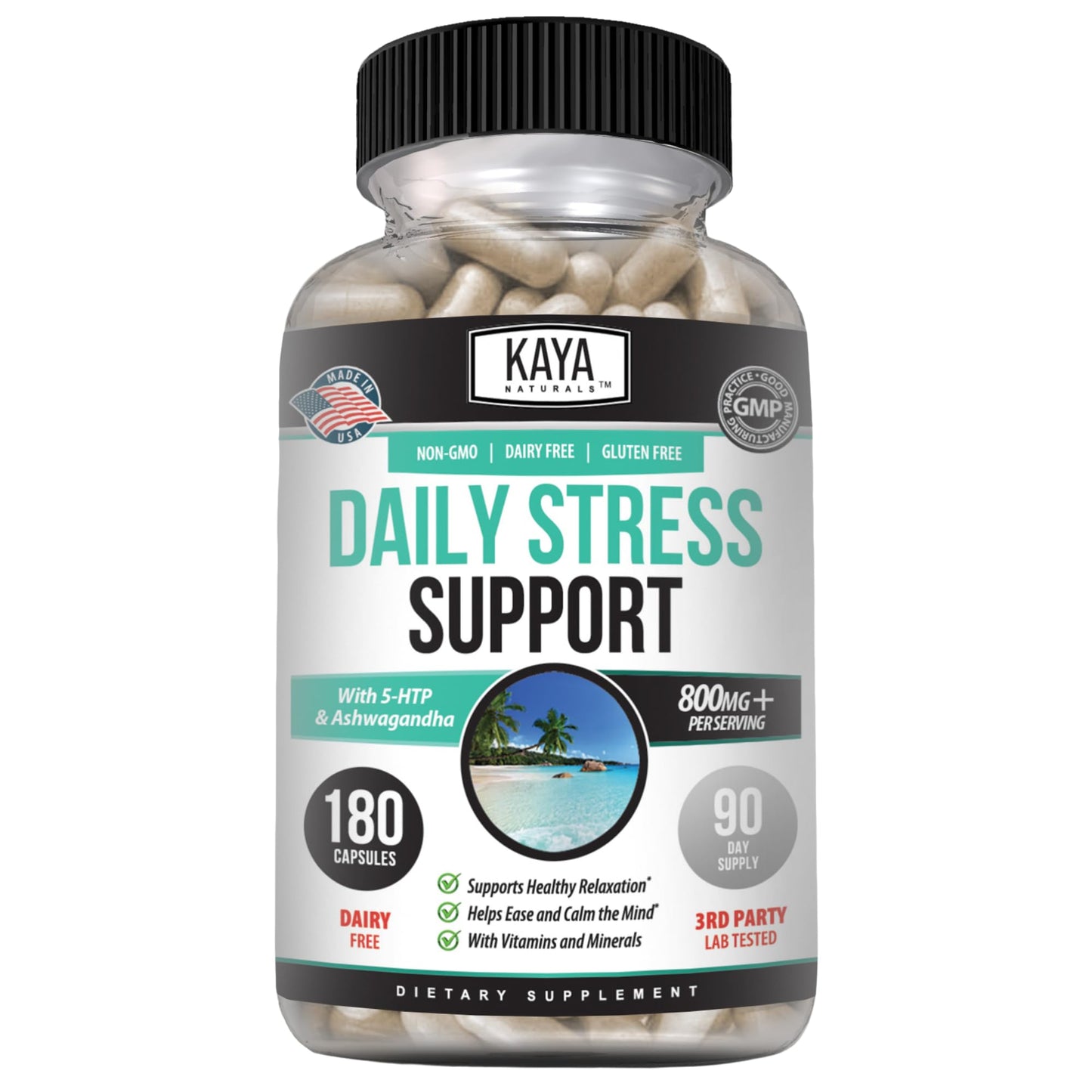 Kaya Naturals - Natural Herbal Support Vitamin Supplement are Designed to Help You find Balance and Relaxation in Your Daily Routine - Vitamin Supplement - 180 Capsules - dailyvitalstore