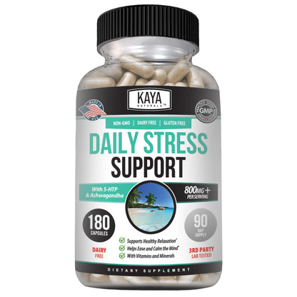 Kaya Naturals - Natural Herbal Support Vitamin Supplement are Designed to Help You find Balance and Relaxation in Your Daily Routine - Vitamin Supplement - 180 Capsules - dailyvitalstore