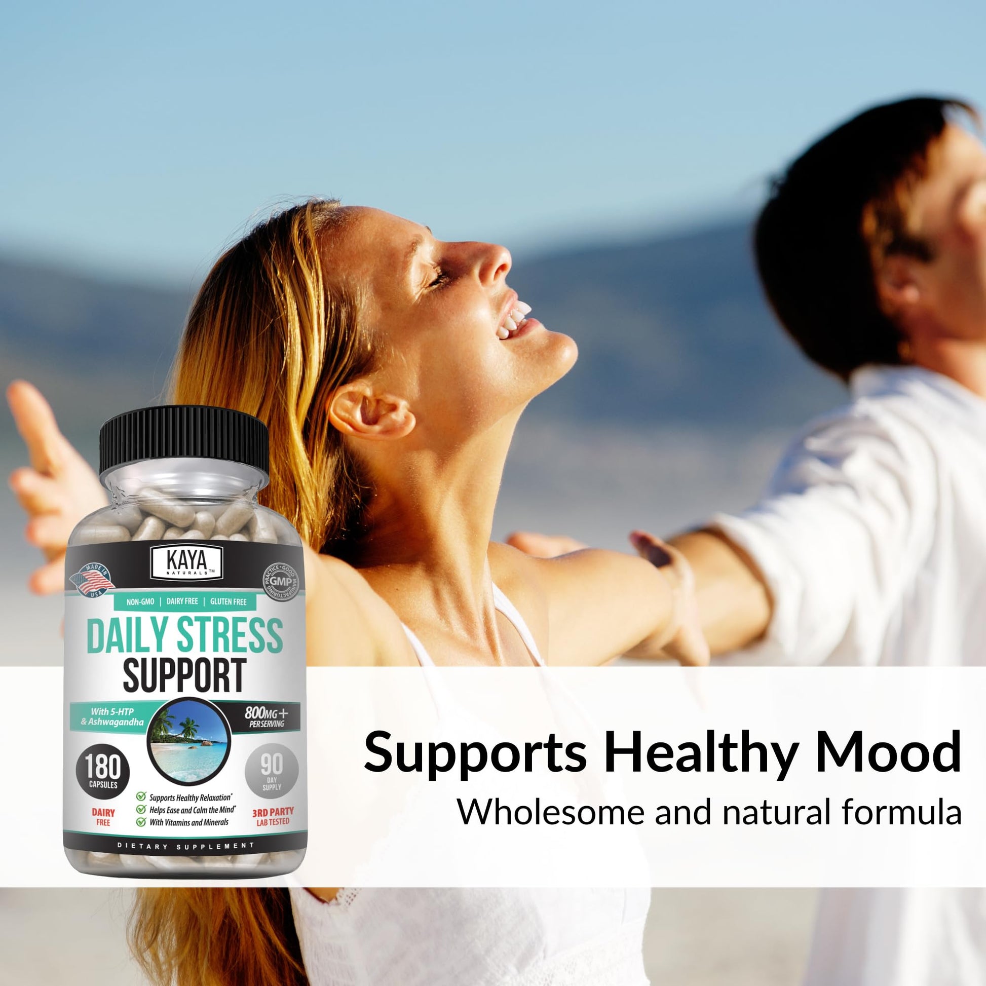 Kaya Naturals - Natural Herbal Support Vitamin Supplement are Designed to Help You find Balance and Relaxation in Your Daily Routine - Vitamin Supplement - 180 Capsules - dailyvitalstore
