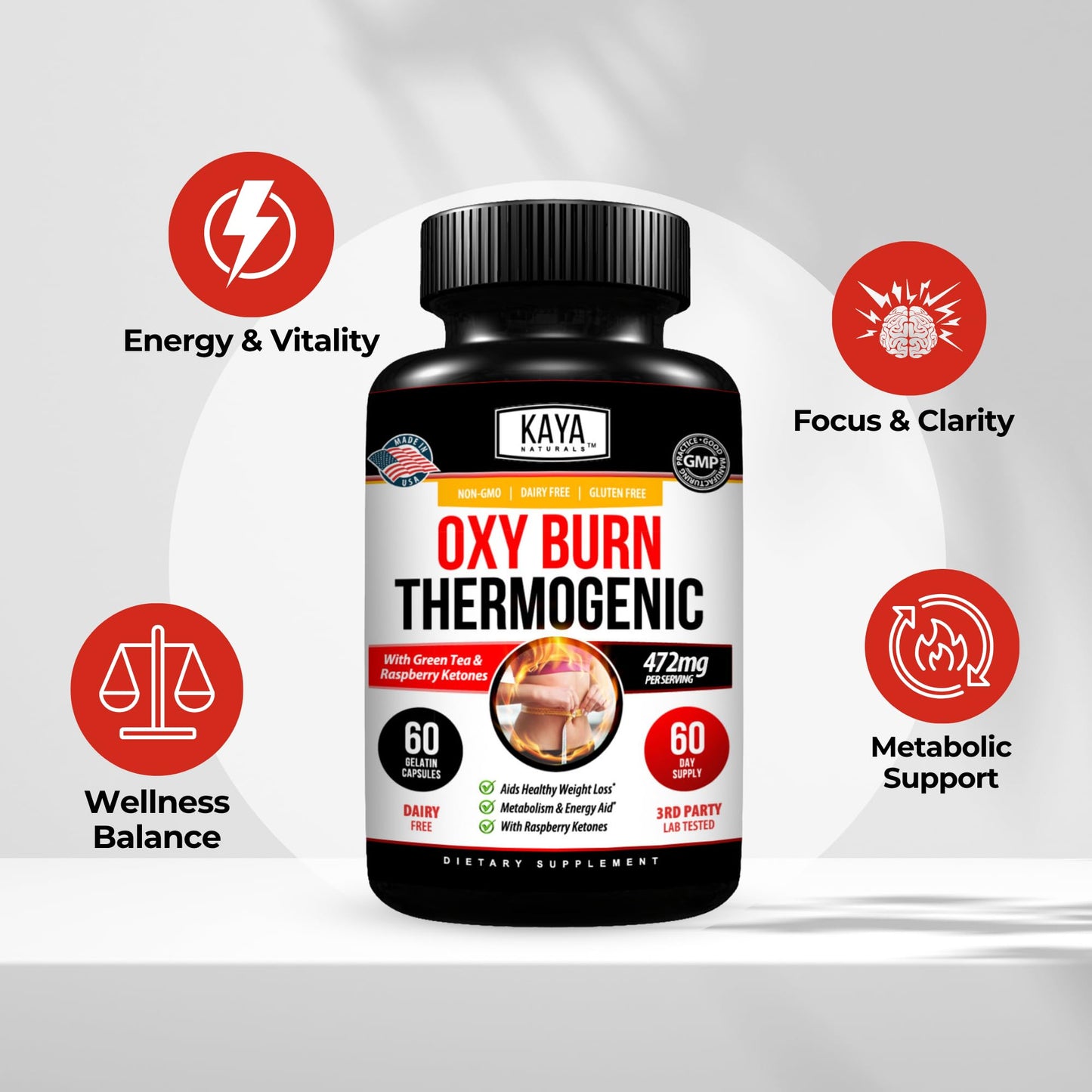 Kaya Naturals Supreme Fat Burner - Weight Loss Pills Women & Men - Appetite Suppressant Supplement - Powerful Thermogenic Diet Pills - dailyvitalstore