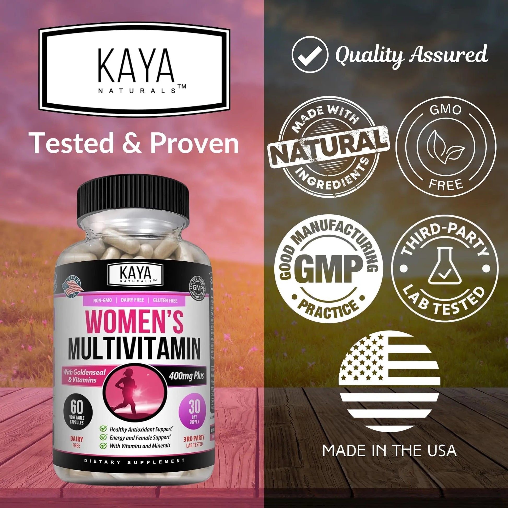 Kaya Naturals Women's Multivitamin, Overall Healthy Antioxidant, and Immune Support, Vitamins A, D, C, E, Biotin - dailyvitalstore