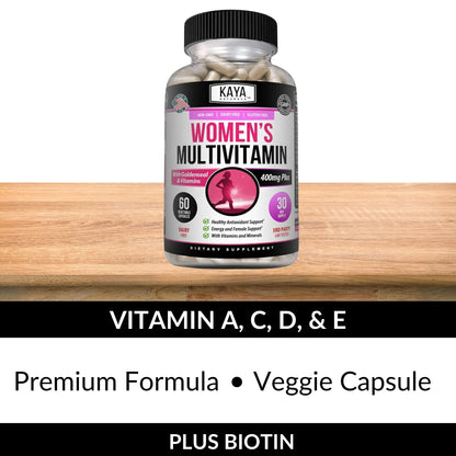 Kaya Naturals Women's Multivitamin, Overall Healthy Antioxidant, and Immune Support, Vitamins A, D, C, E, Biotin - dailyvitalstore