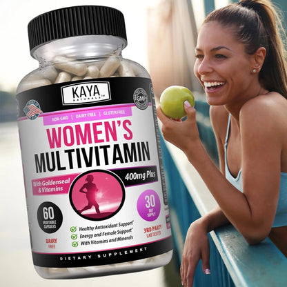 Kaya Naturals Women's Multivitamin, Overall Healthy Antioxidant, and Immune Support, Vitamins A, D, C, E, Biotin - dailyvitalstore