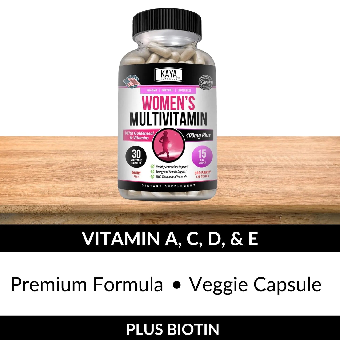 Kaya Naturals Women's Multivitamin, Overall Healthy Antioxidant, and Immune Support, Vitamins A, D, C, E, Biotin - dailyvitalstore