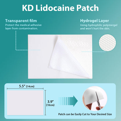 KD 4% Lidocaine Pain Relief Patches: Maximum Strength Lidocaine Patch for Back, Neck, Shoulder, Knee Pain, and Muscle Soreness – Large 3.9” x 5.5” (7 Count) - dailyvitalstore