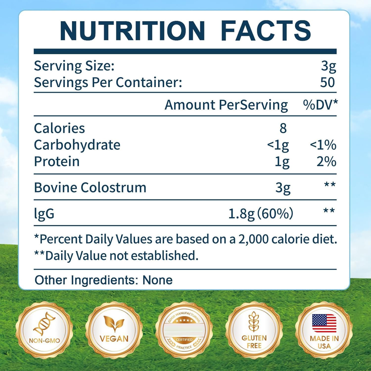 KEDISOM Grass-Fed Bovine Colostrum Supplement Powder - 60% High IgG 3000 mg for Gut Health, Immune Support - Easy to Mix Natural Liposomal - dailyvitalstore