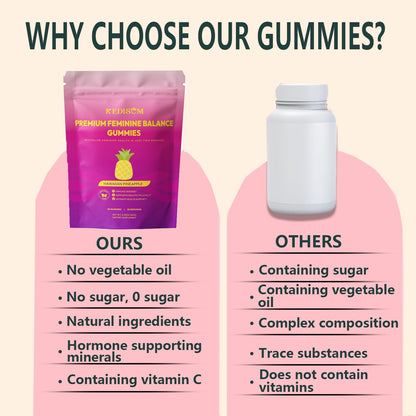 KEDISOM Premium Feminine Balance Gummies - for Women’s Health & Wellness - Immune Support - Vegan, Gluten-Free - Hawaiian Pineapple - 60 Gummies - 30 Servings - dailyvitalstore