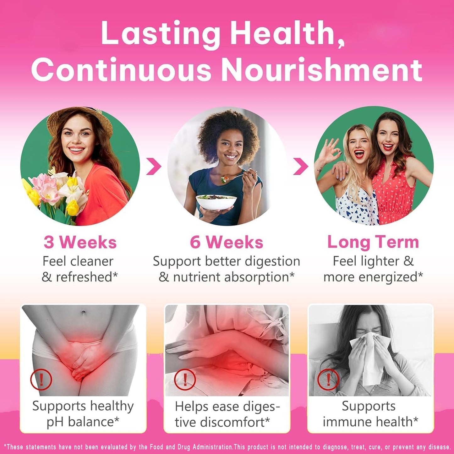 KEDISOM Premium Feminine Balance Gummies - for Women’s Health & Wellness - Immune Support - Vegan, Gluten-Free - Hawaiian Pineapple - 60 Gummies - 30 Servings - dailyvitalstore