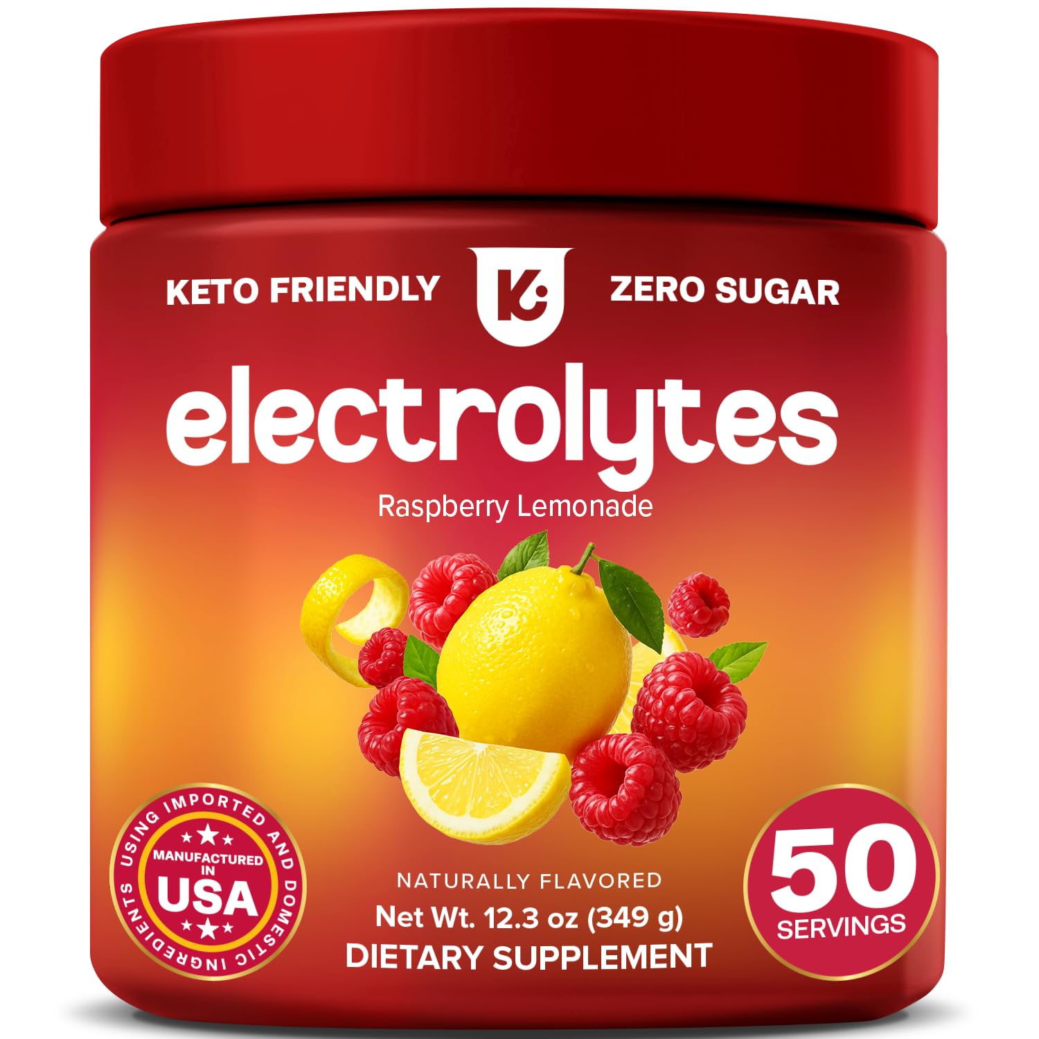 Keppi Electrolytes Powder – Raspberry Lemonade Flavor 50 Servings – No Sugar Hydration Supplement with Magnesium, Potassium, Sodium – Keto, Vegan - dailyvitalstore