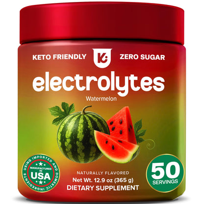 Keppi Electrolytes Powder – Watermelon Flavor – 50 Servings – Electrolytes Powder No Sugar for Hydration – Keto & Fasting Friendly Electrolyte Drink w/Magnesium - dailyvitalstore
