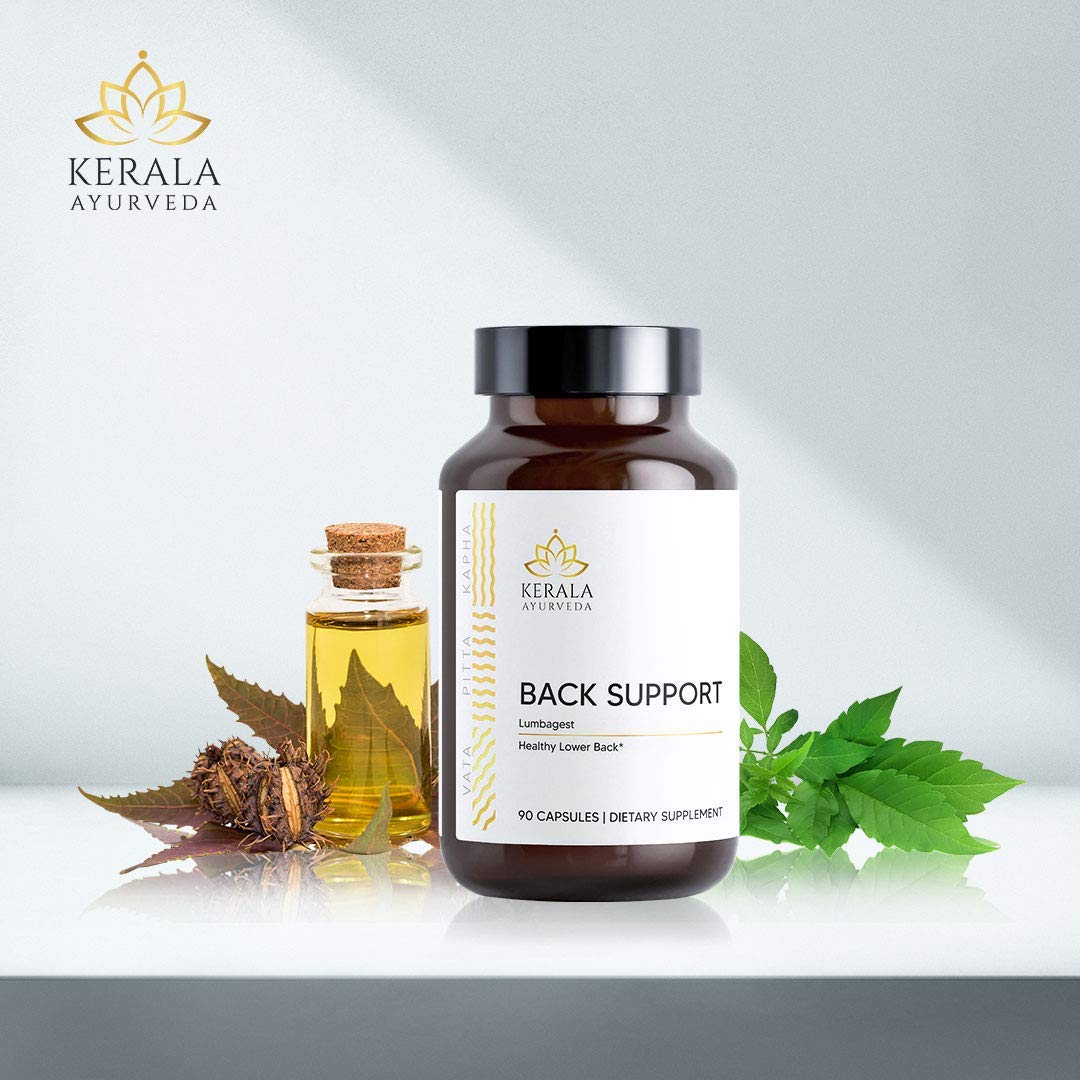 Kerala Ayurveda Back Support Herbal Capsules - Eases Occasional Discomfort of Lower Back & Supports Normal Movement of Spine, 90 Count - dailyvitalstore