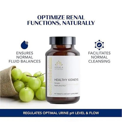 Kerala Ayurveda Healthy Kidney Herbal Tablets | Support Normal Kidney Function and Health | Kidney and Bladder Support | Urinary System Support - 90 Count - dailyvitalstore