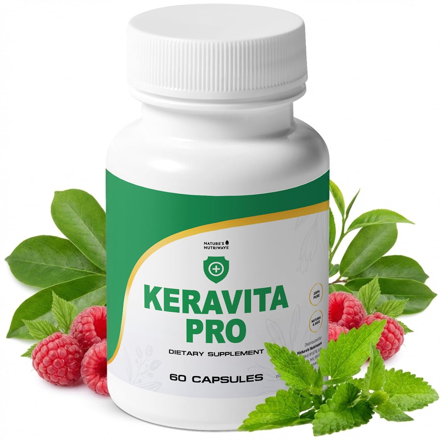 Keravita Pro - Natural Supplement with Vitamins C, Vitamin E, Green Tea, Turmeric & Mushroom for Hair & Nail | Non-GMO, Stimulant-Free | Made in the USA, GMP-Certified | 60 Capsules - 1 Month Supply - dailyvitalstore