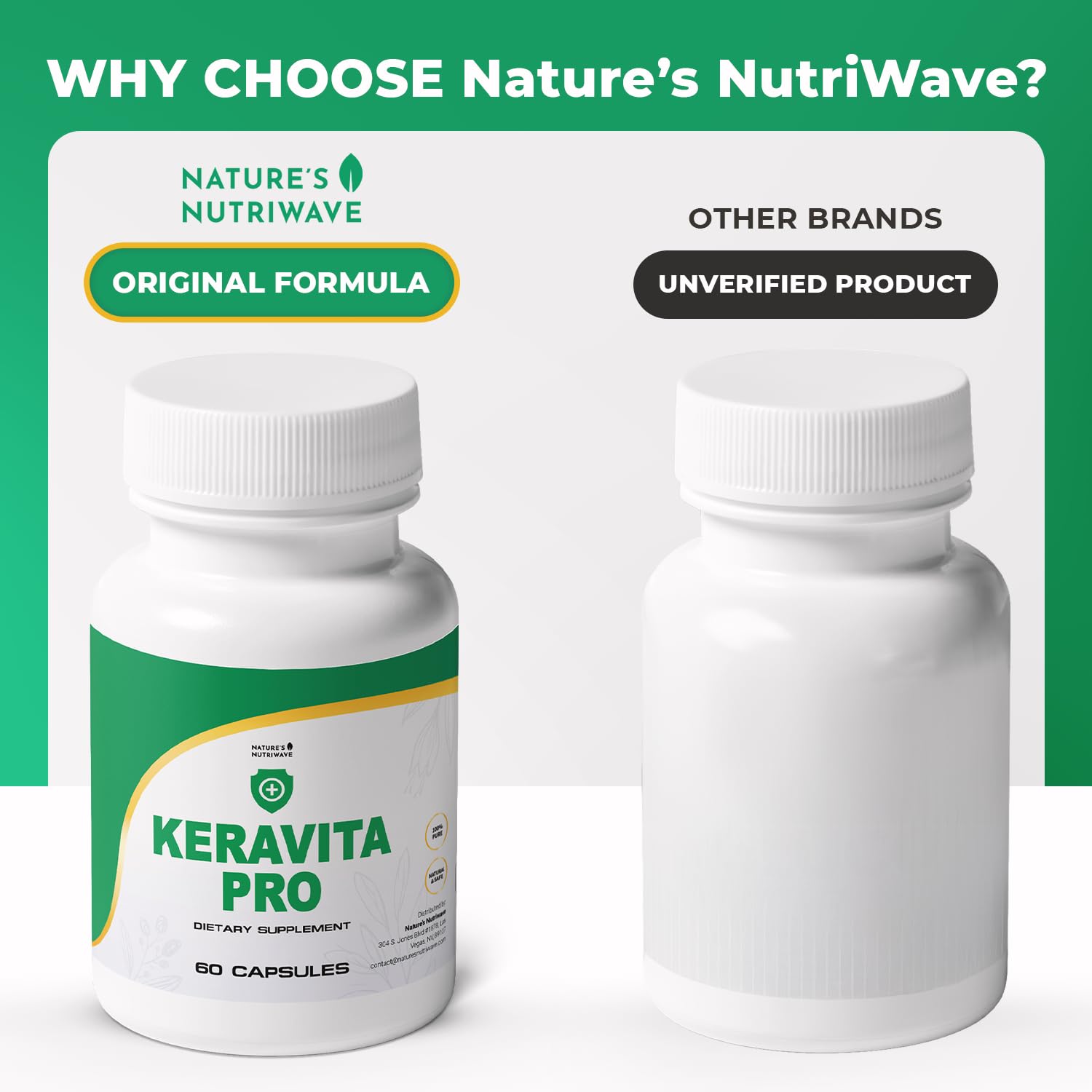 Keravita Pro - Natural Supplement with Vitamins C, Vitamin E, Green Tea, Turmeric & Mushroom for Hair & Nail | Non-GMO, Stimulant-Free | Made in the USA, GMP-Certified | 60 Capsules - 1 Month Supply - dailyvitalstore