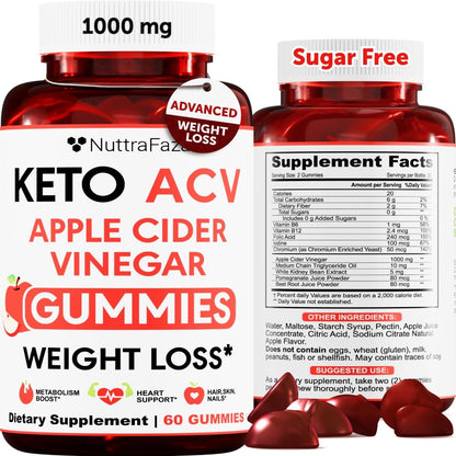 Keto ACV Gummies Advanced - ACV Keto Gummies for Women and Men - Keto Gummies Supplement - Detox & Cleanse, Digestion - dailyvitalstore