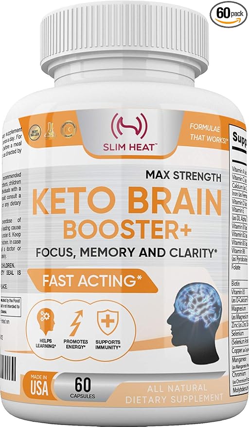 Keto Brain Booster - Brain Supplement - Focus, Concentration, Memory Neuro Supplement for Women & Men - Supports Learning, Energy, Immunity - All Natural, Non GMO, Made in USA - 60 Capsules - dailyvitalstore