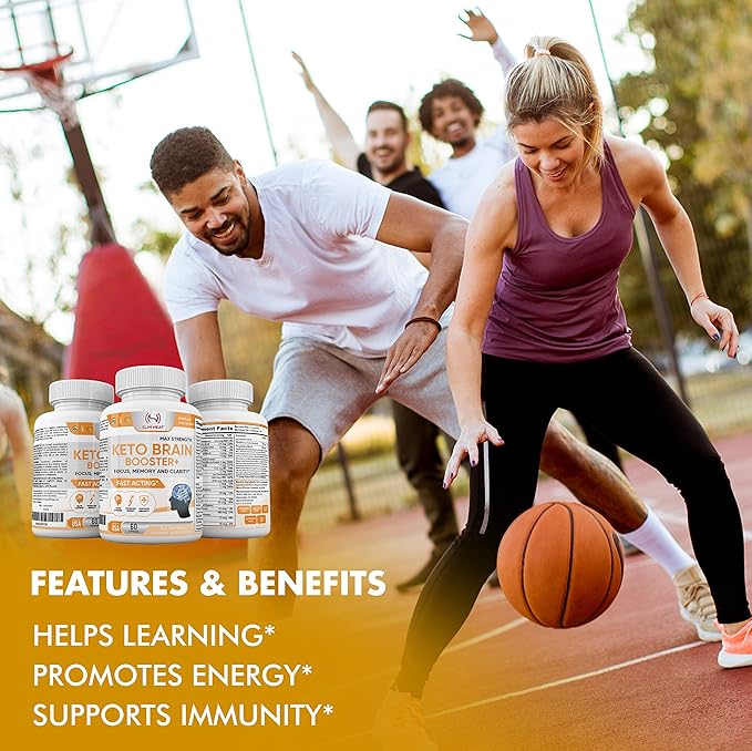 Keto Brain Booster - Brain Supplement - Focus, Concentration, Memory Neuro Supplement for Women & Men - Supports Learning, Energy, Immunity - All Natural, Non GMO, Made in USA - 60 Capsules - dailyvitalstore