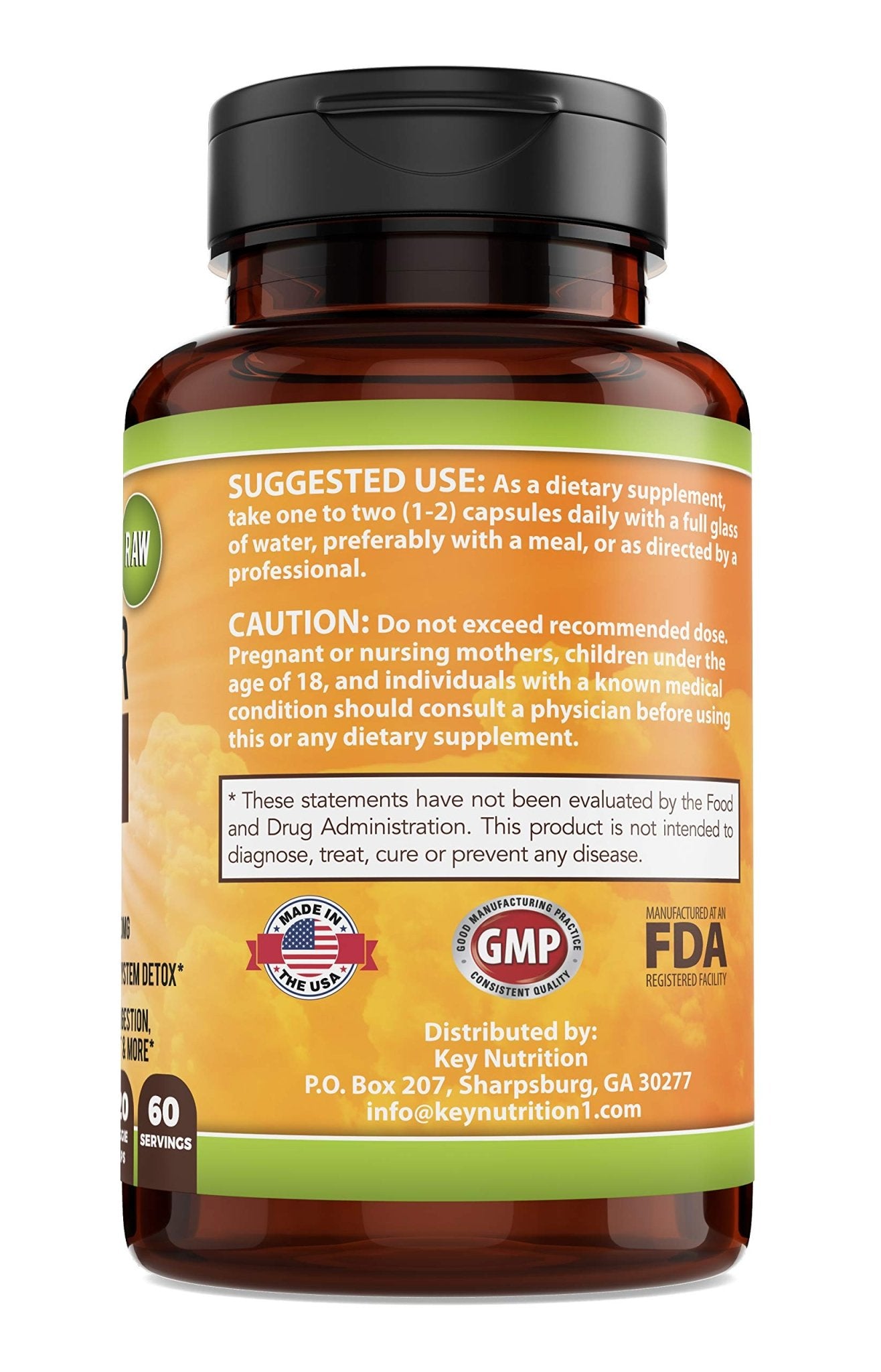 Key Nutrition Apple Cider Vinegar 1500mg, 100% Organic, Pure & Raw - Healthy Digestion & Detox Support - 60 Day Supply - dailyvitalstore