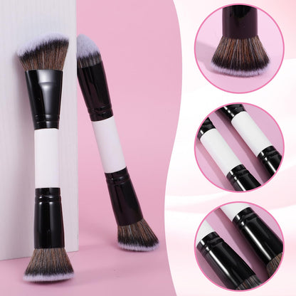 KFHENSOM 4PCS Foundation Contour Conceal Brush Set Dual-Ended Makeup Brushes Set Professional Powder Blush Concealer Eyeshadow Kabuki Foundation Brush Kit for Liquid Loose Powder Cream - dailyvitalstore