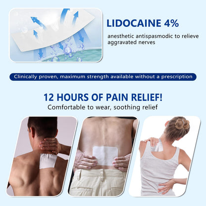 KIbabyDI Professional Lidocaine Pain Relief Patches - 20 Count | 4% Medicated Gel Patches for Targeted Joint & Muscle Comfort | Long-Lasting 12-Hour Relief, Ultra-Flexible Design -lb234 - dailyvitalstore