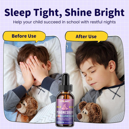 Kids Magnesium Liquid Drops-Magnesium Glycinate Liquid for Kids Supplement-w/L-theanine, Omega-3, Vitamin B6, D3 - for Sleep, Relaxation, Brain, Bones - 4 Fl Oz Children's Calm - dailyvitalstore