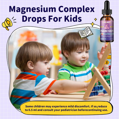Kids Magnesium Liquid Drops-Magnesium Glycinate Liquid for Kids Supplement-w/L-theanine, Omega-3, Vitamin B6, D3 - for Sleep, Relaxation, Brain, Bones - 4 Fl Oz Children's Calm - dailyvitalstore