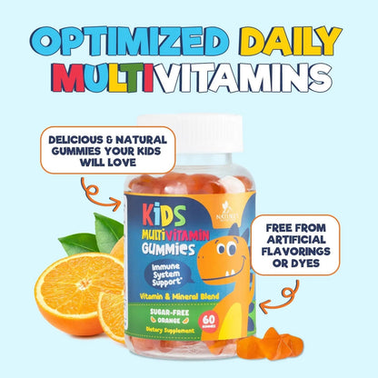 Kids Multivitamin Gummies - Improved Sugar-Free Formula - 100% Daily Folate, Kids Vitamins with Essential Vitamins A, C, D3, E, B6, B12 - dailyvitalstore