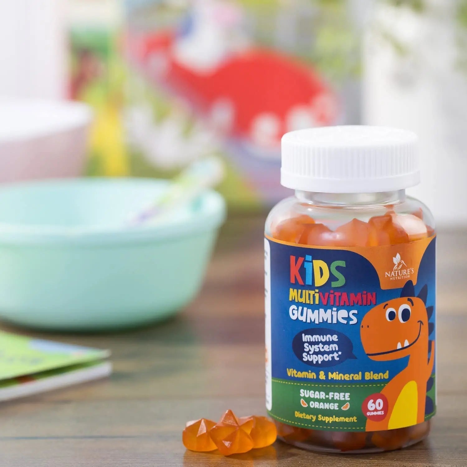 Kids Multivitamin Gummies - Improved Sugar-Free Formula - 100% Daily Folate, Kids Vitamins with Essential Vitamins A, C, D3, E, B6, B12 - dailyvitalstore