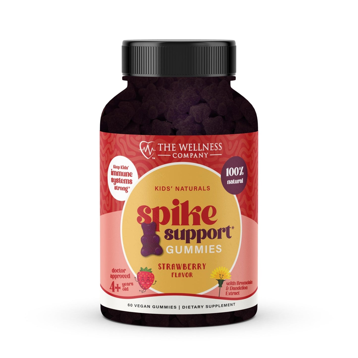 Kids Naturals Spike Support Gummies – Year-Round Wellness with Vitamin C, D & Zinc | 60ct (1 Month Supply) - dailyvitalstore