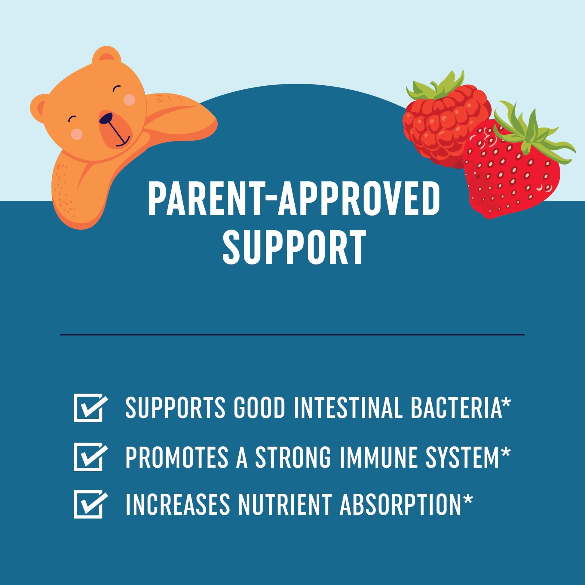 Kids Probiotic Gummies | 2 Billion Probiotics + 100mg Prebiotic Fiber for Immune & Digestion Support | Low Sugar Per Serving | For Children Ages 2+ | Gluten-Free, - dailyvitalstore