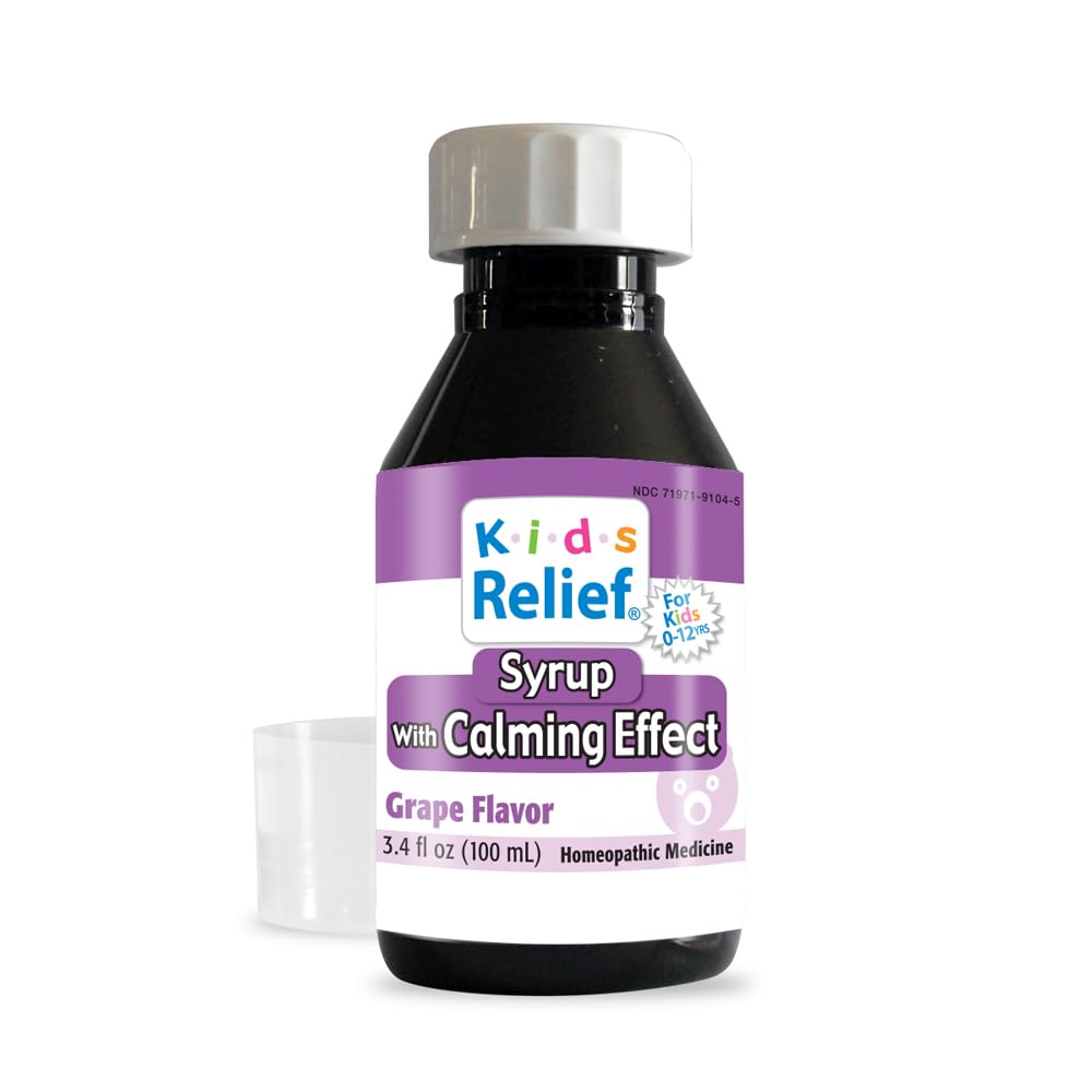 Kids Relief Syrup with Calming Effect, for Kids 0-12 Yrs, Grape Flavor, Gluten and Dye Free, No Added Sugar, 3.4 oz - dailyvitalstore