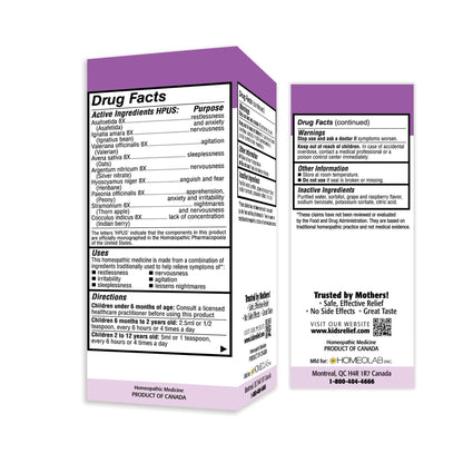 Kids Relief Syrup with Calming Effect, for Kids 0-12 Yrs, Grape Flavor, Gluten and Dye Free, No Added Sugar, 3.4 oz - dailyvitalstore